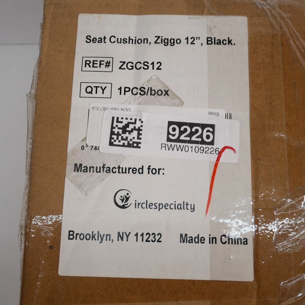 NEW 12" Foam Seat Cushion for Ziggo Wheelchairs Black 2" High Density Foam - Picture 2 of 5